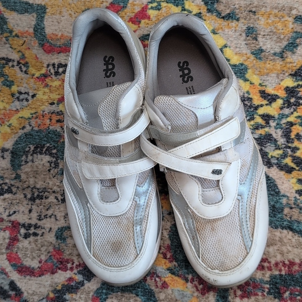 SAS Tripad Comfort Walking Shoes with Velcro Closure White Size 11